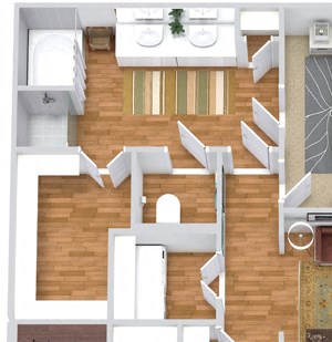The Monarch The Monarch 3D. 1 bedroom apartment. Kitchen with island open to living/dinning rooms. 1 full bathroom. Walk-in closet. Flex room/den. Patio/balcony.